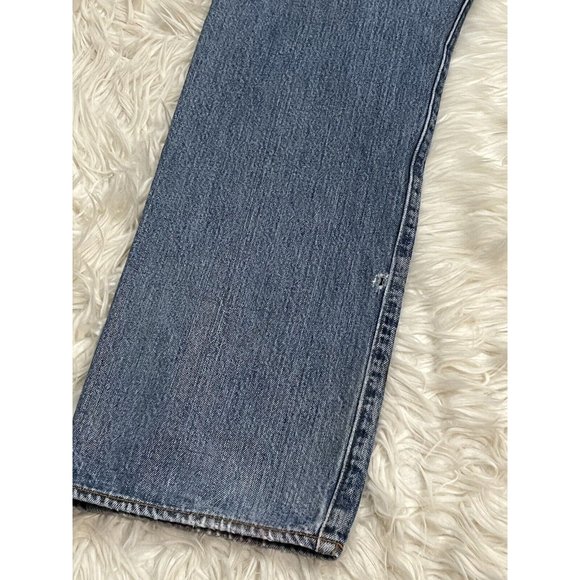 Levis 501 Men Light Med Wash Blue Denim Grunge Work Pant Regular Fit Jean 34x30 - Picture 13 of 16